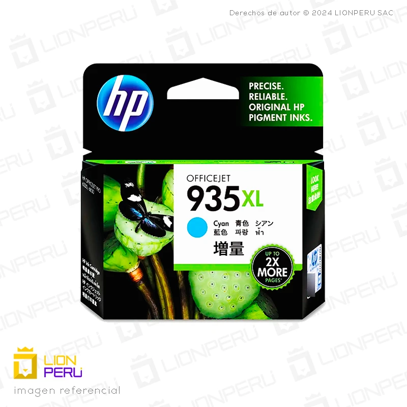 Tinta HP 935XL, C2P24AL Cartucho Cian