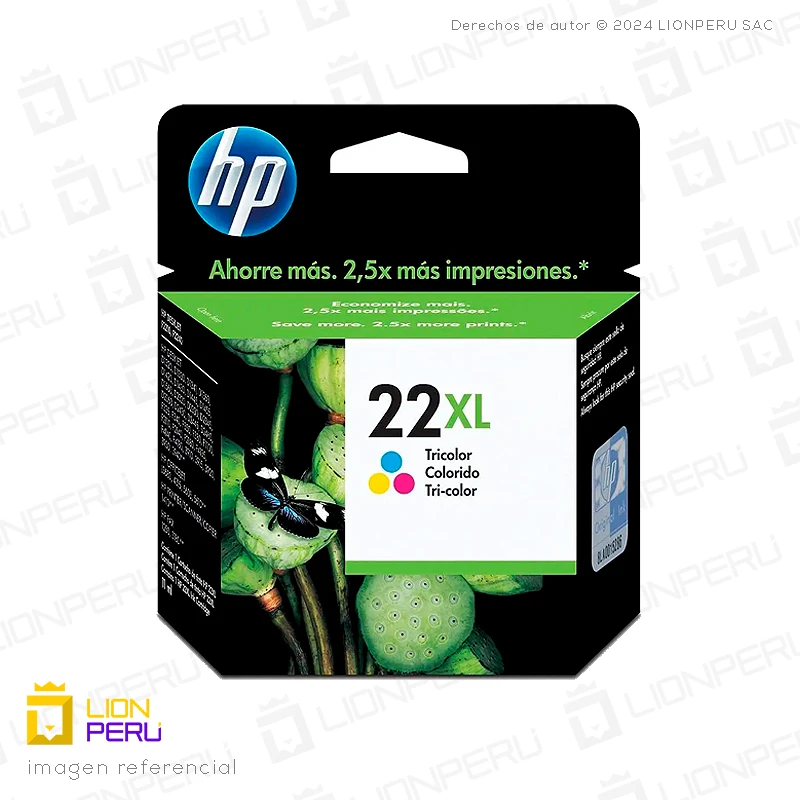 Tinta HP 22XL, C9352CL Cartucho Tricolor Original