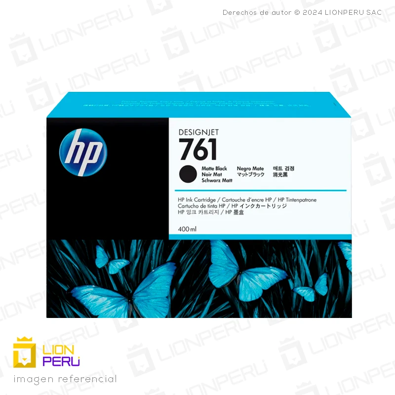 Tinta HP 761, CM991A Cartucho Matte Black 400ml