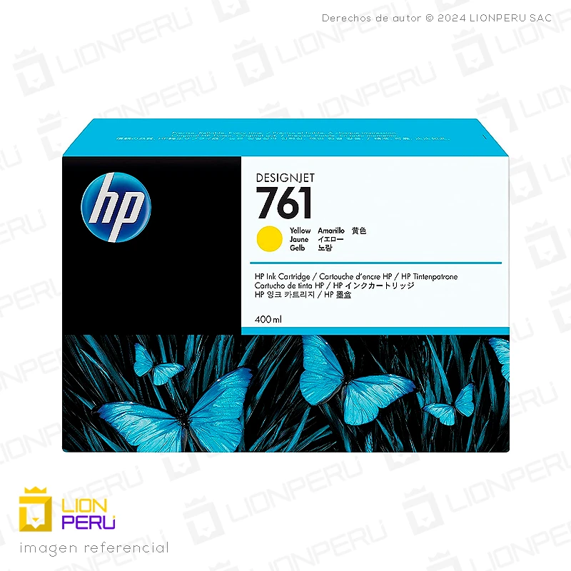 Tinta HP 761, CM992A Cartucho Yellow 400ml