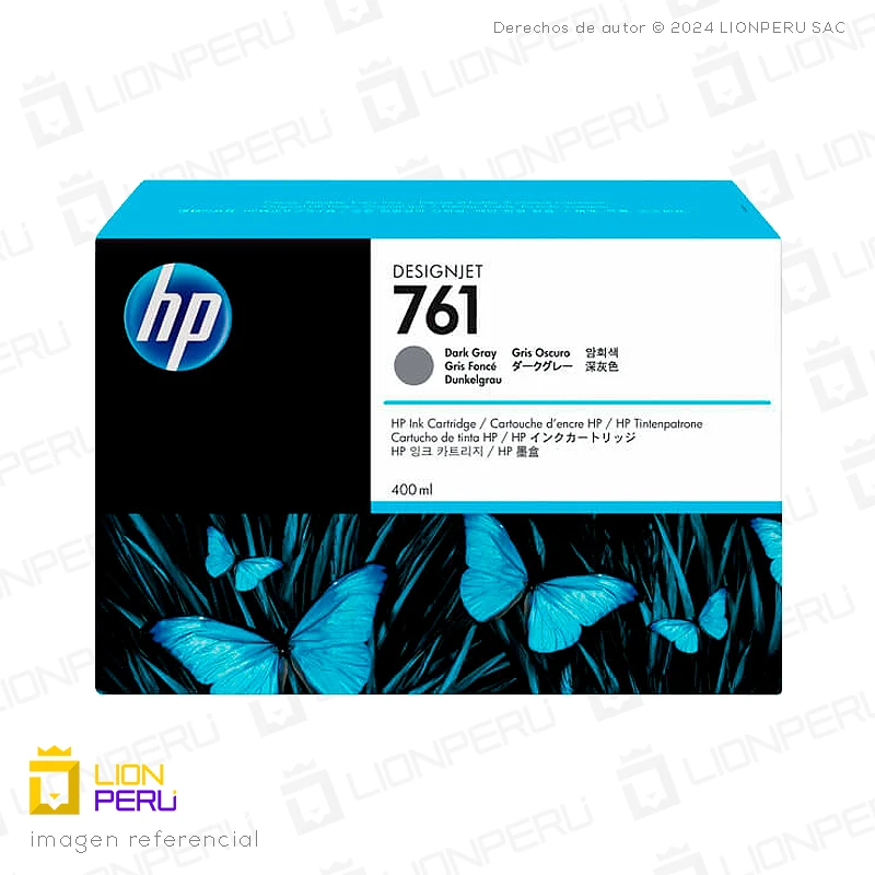 Tinta HP 761, CM996A Cartucho Dark Gray 400ml