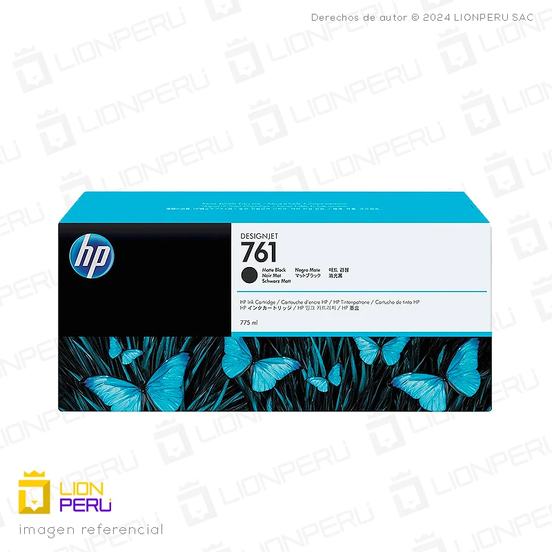 Tinta HP 761, CM997A Cartucho Matte Black 775ml
