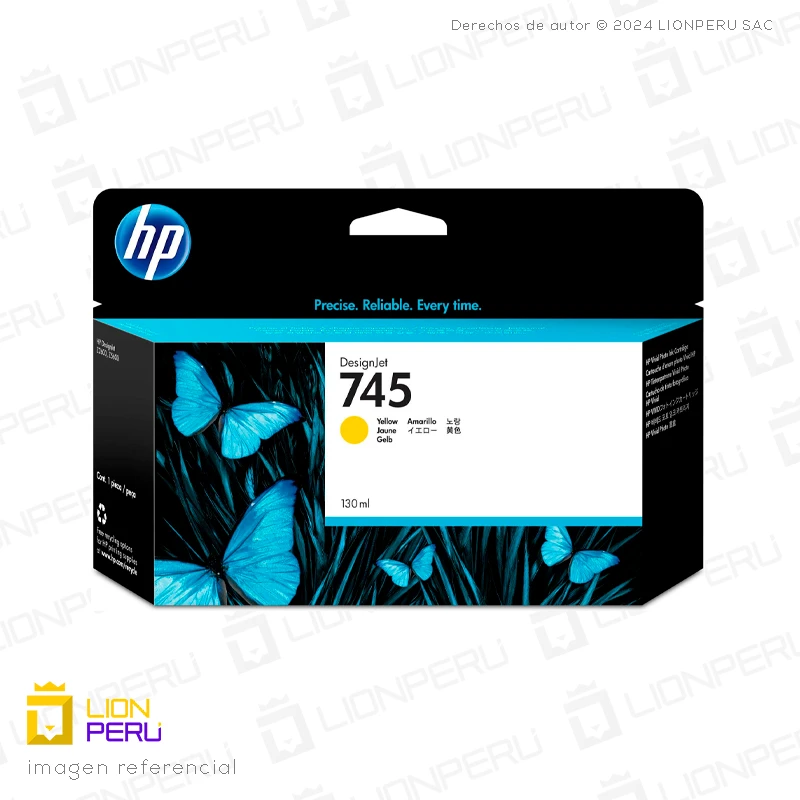 Tinta HP 745, F9J96A Cartucho Amarillo 130ml