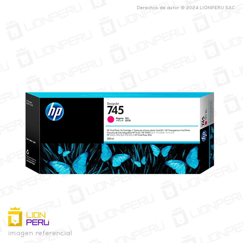 Tinta HP 745, F9K01A Cartucho Magenta 300ml