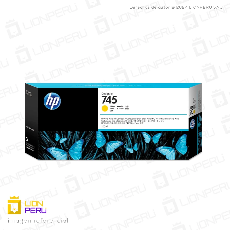 Tinta HP 745, F9K02A Cartucho Amarillo 300ml
