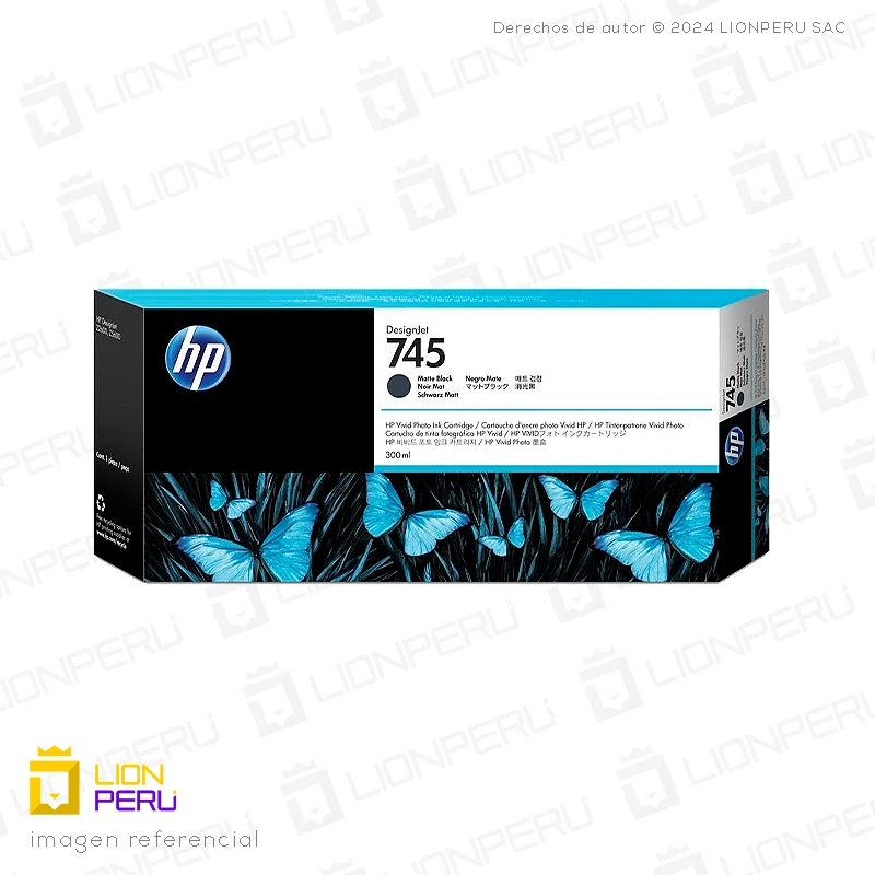 Tinta HP 745, F9K05A Cartucho Negro Mate 300ml