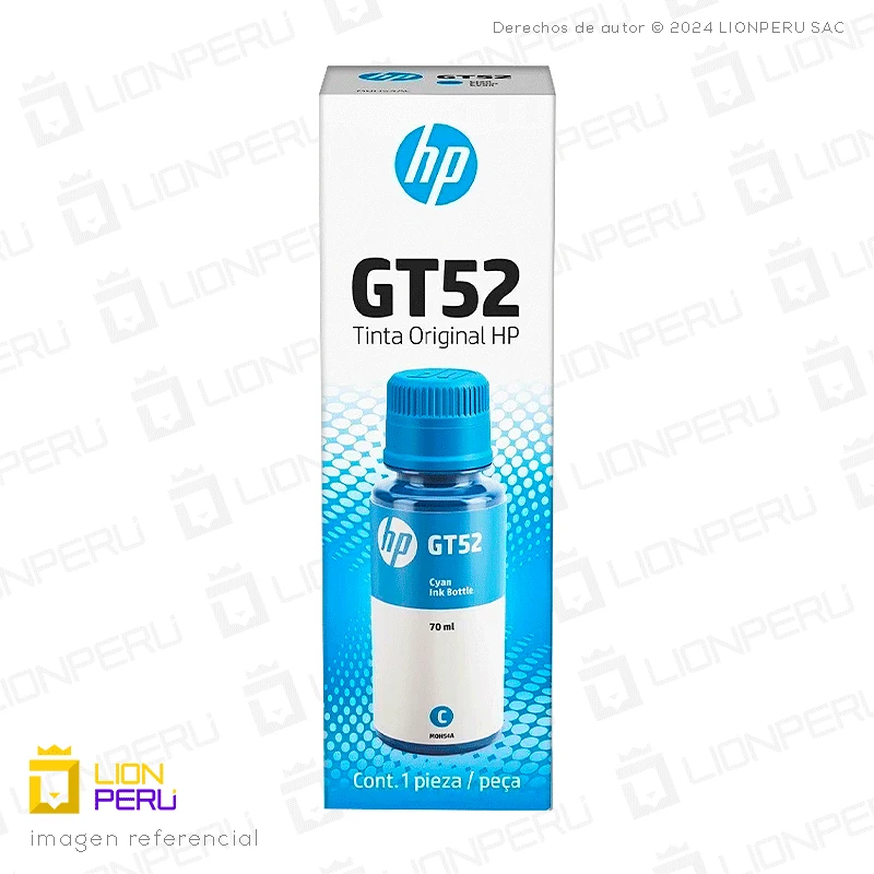 Tinta HP GT52, M0H54AL Botella Original Cyan