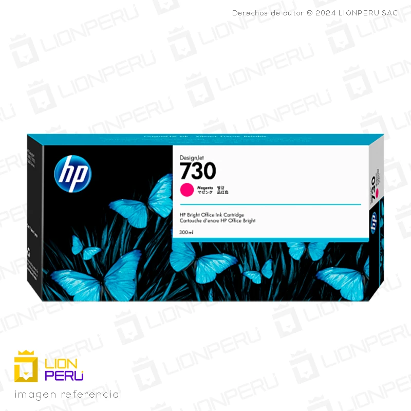 Tinta HP 730, P2V69A Cartucho Magenta 300ml