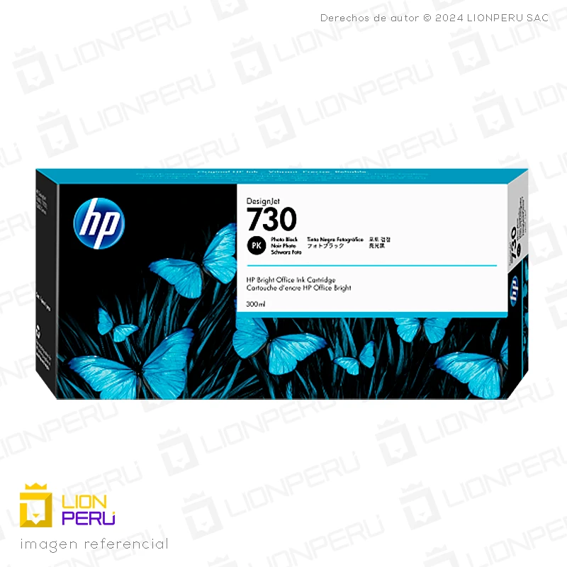 Tinta HP 730, P2V73A Cartucho Negro Fotográfico 300ml