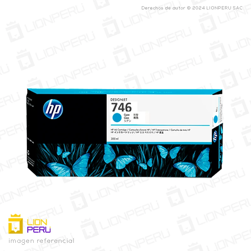 Tinta HP 746, P2V80A Cartucho Cian 300ml