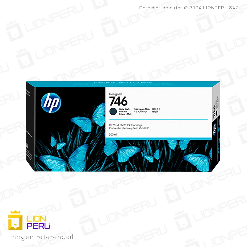 Tinta HP 746, P2V83A Cartucho Negro Mate 300ml