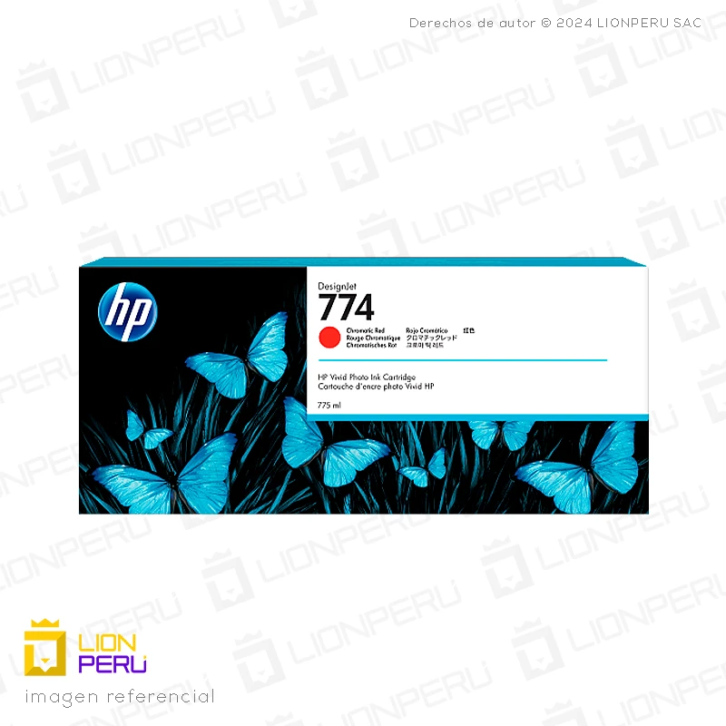 Tinta HP 774, P2W02A Cartucho Chromatic Red 775ml