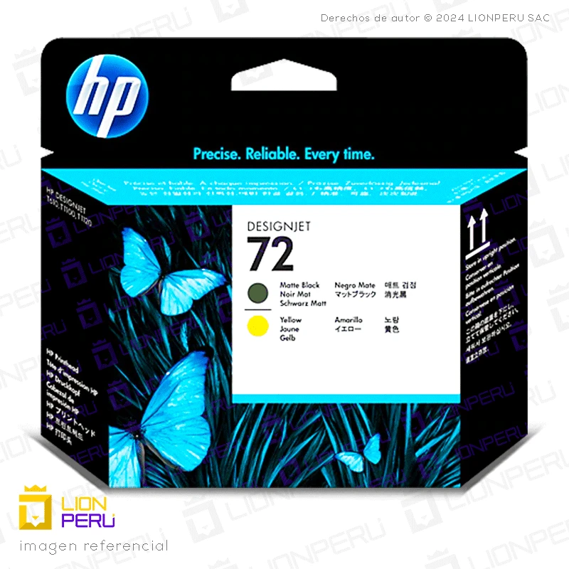 Cabezal HP C9384A, 72 Head, Matte Black, Yellow Designjet