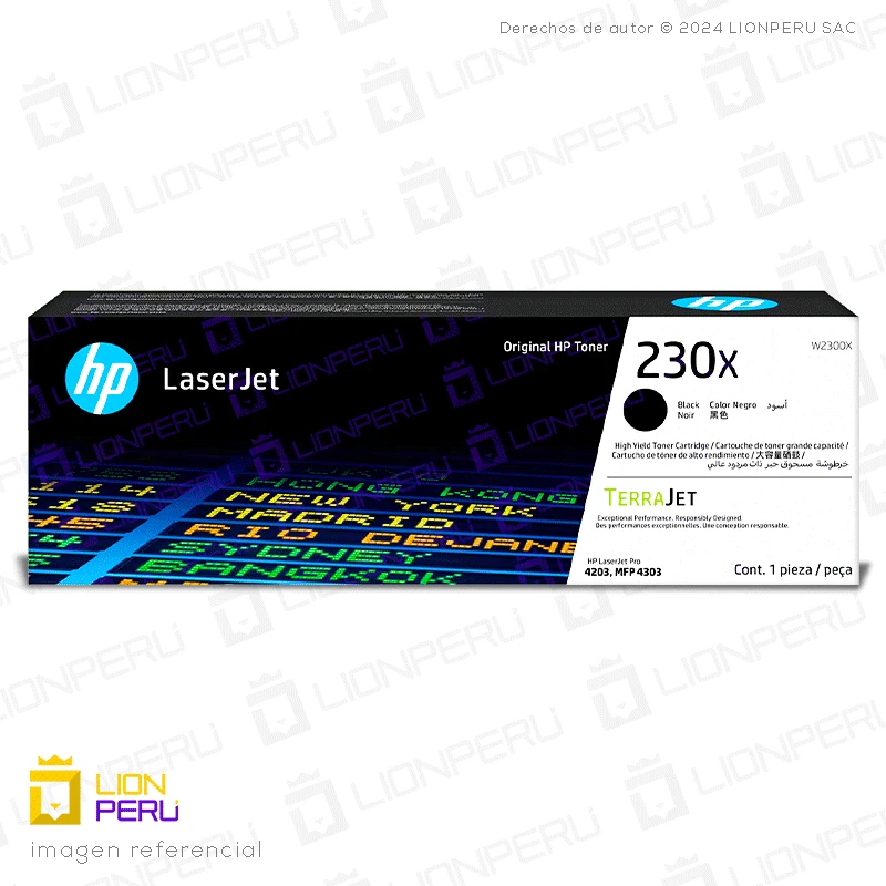 Toner HP 230X, W2300X Cartucho Original Negro