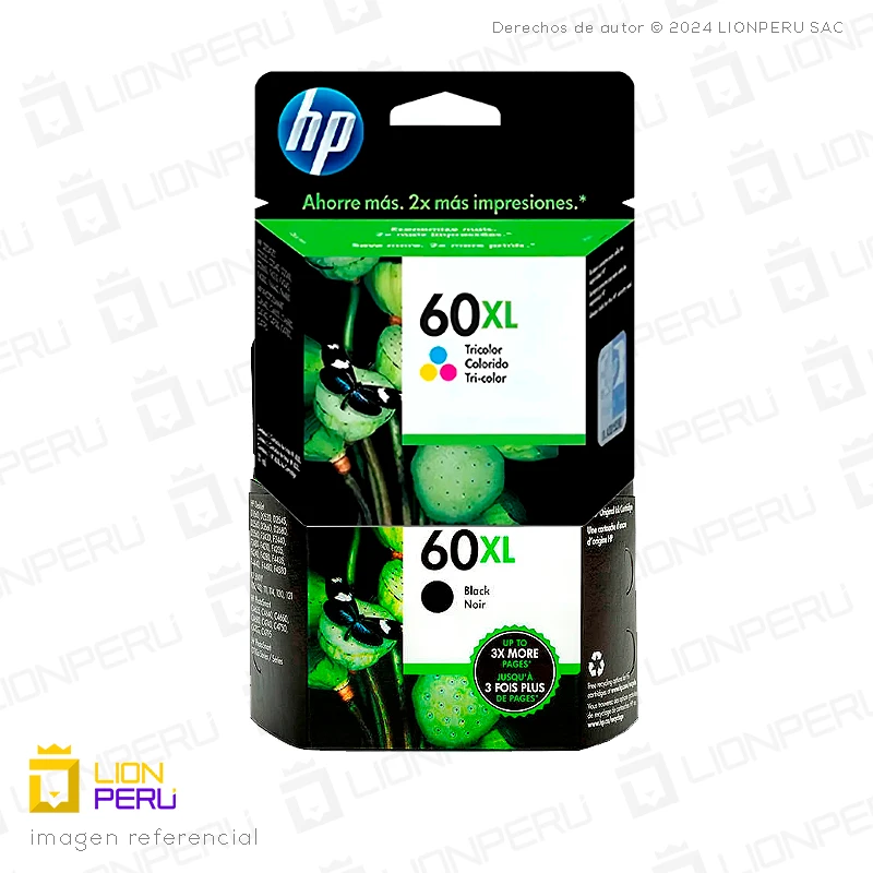 Tinta HP 60XL Cartuchos Originales Pack Completo