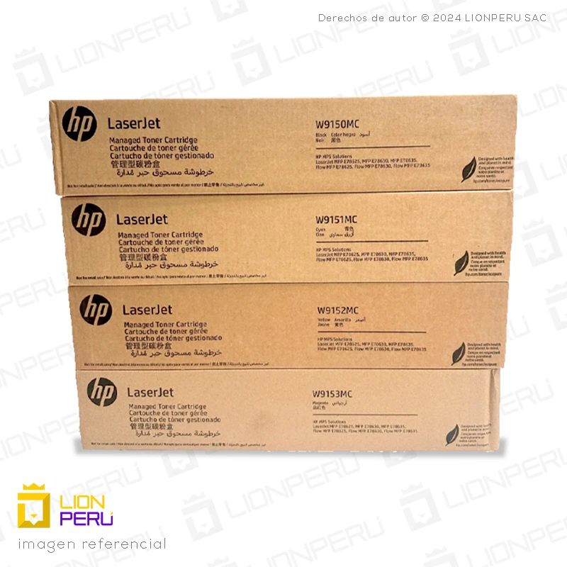 Kit Toner HP W9150MC Original para HP Managed E78625 E78630 y E78635