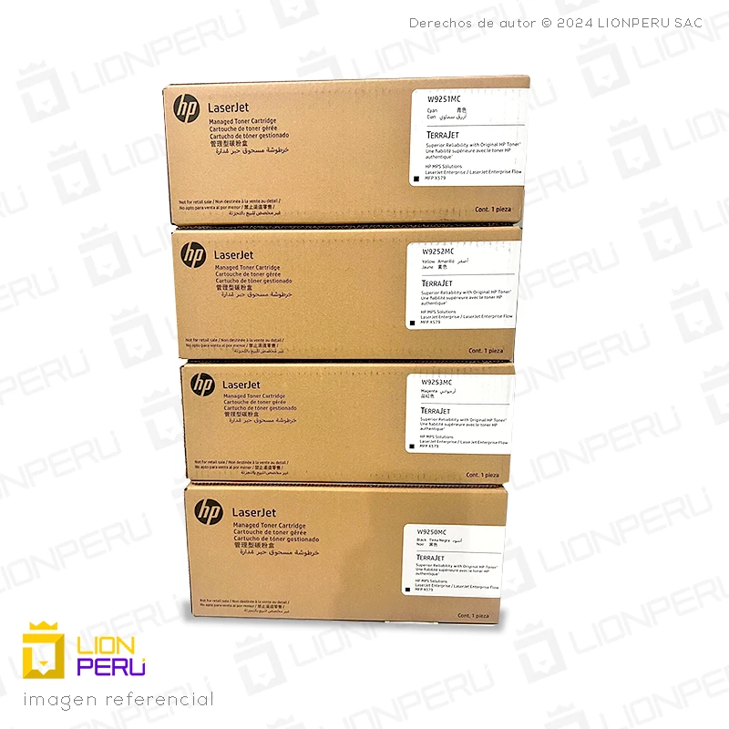 Kit Toner HP W9250MC Original para HP Managed X57945dn y X57945z