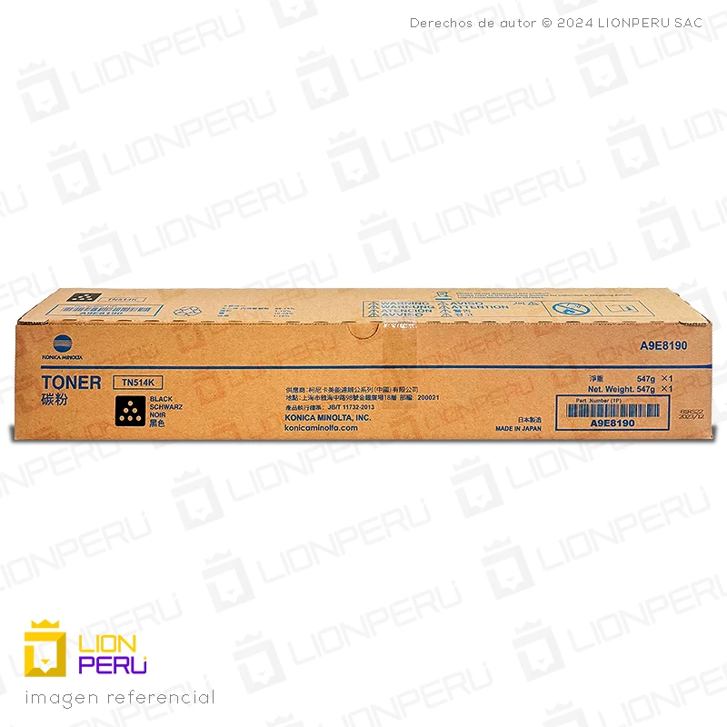 Toner Konica Minolta TN514K, TN514K, A9E8190 Negro