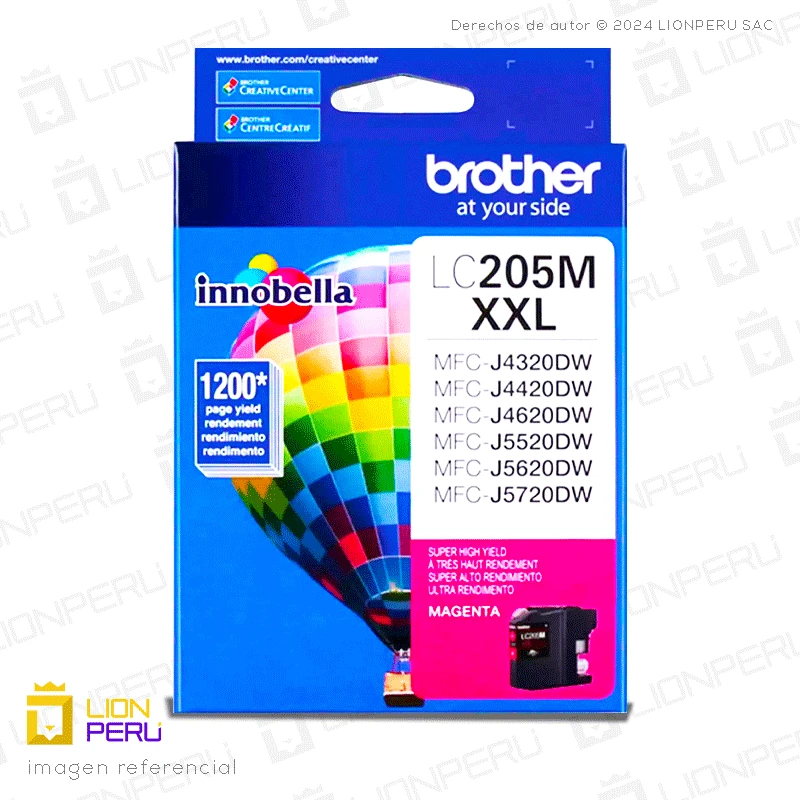 Tinta Brother LC205M Botella Original Magenta