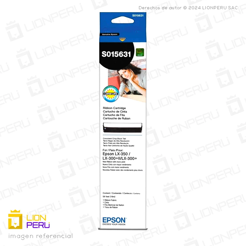 Cinta Epson S015631 Ribbon Cartridge Negro Original