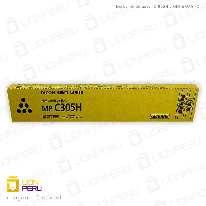 Toner Ricoh 842119, MP C305H Cartucho Original Black