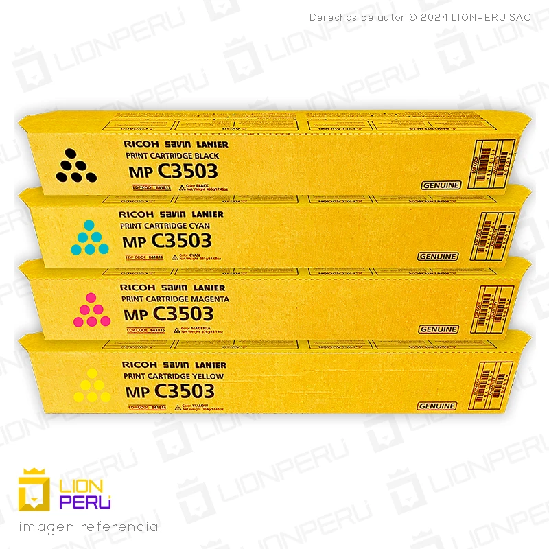 Toner Ricoh MP C3503, Cartucho Original Pack Completo