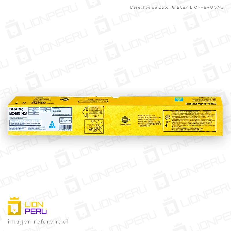 Toner Sharp MX-61NTCA, MX61NTCA Cartucho Original Cyan