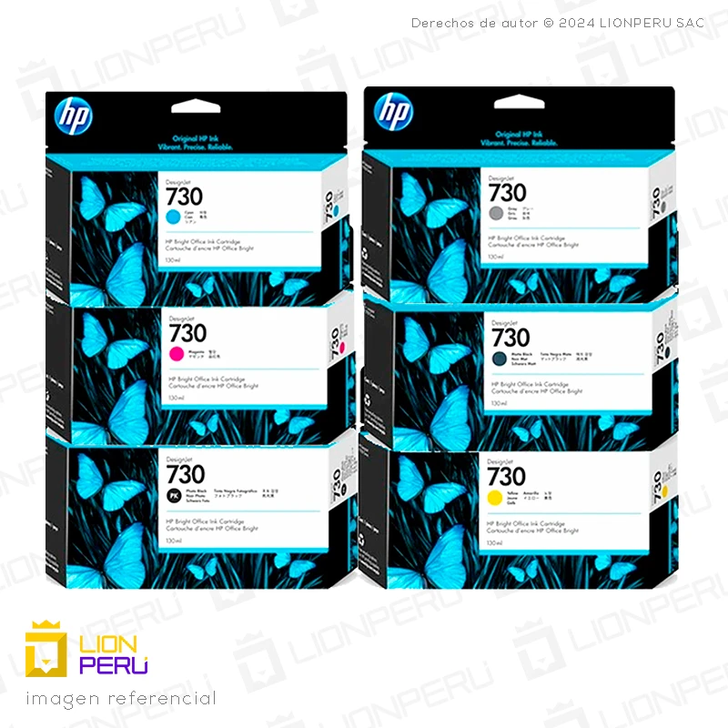 Tinta HP 730 de 130ml Cartucho Pack Completo