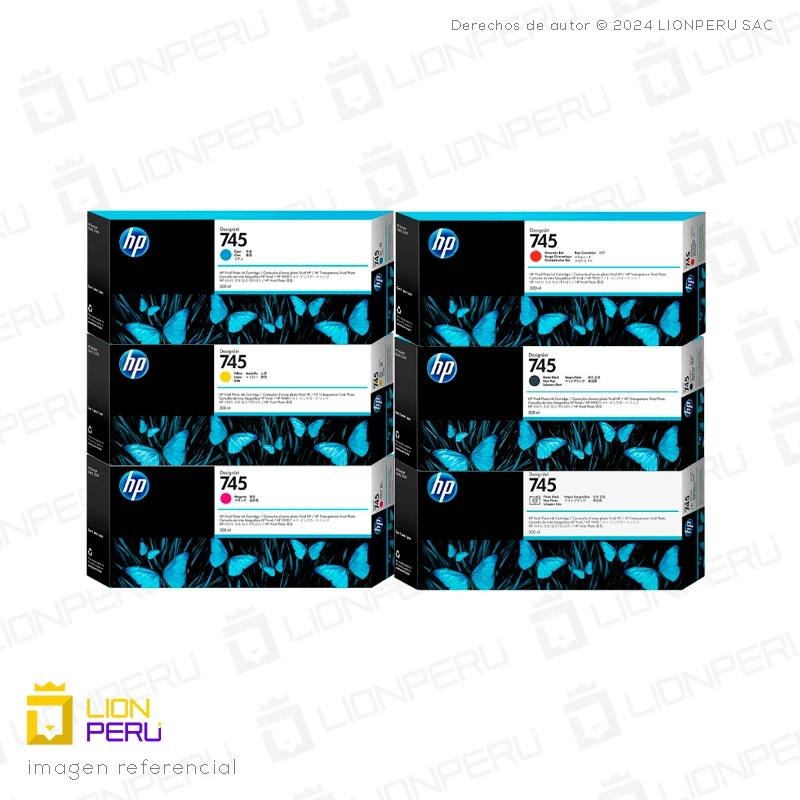 Tinta HP 745A Pack Kit Cartuchos Originales 300ml