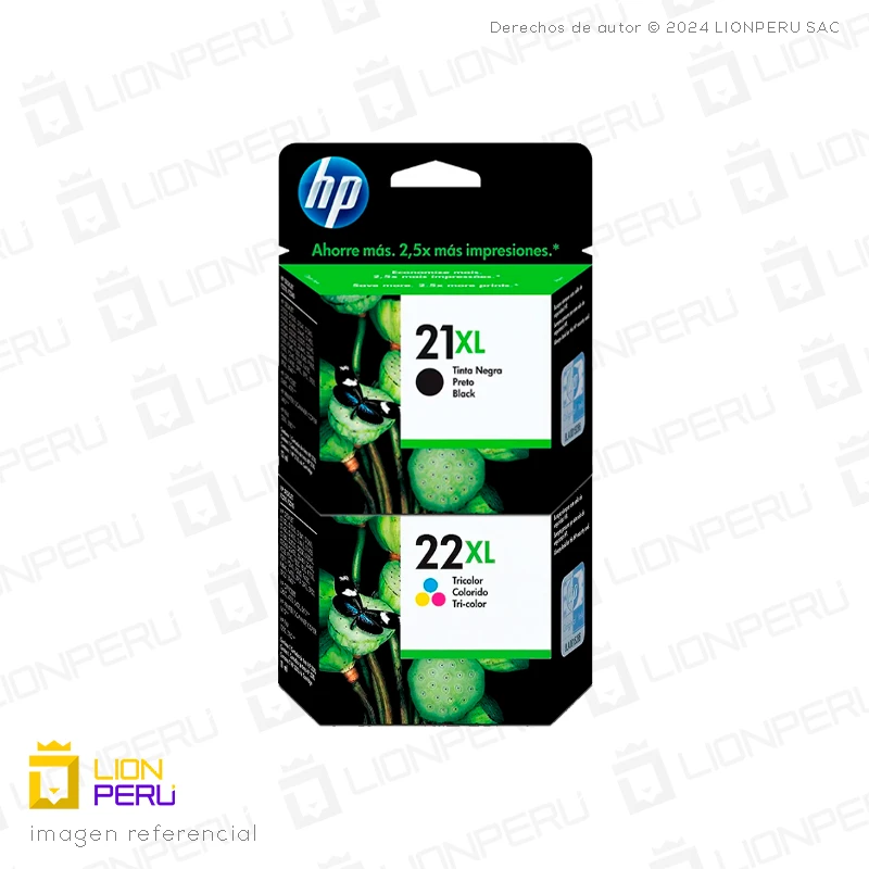 Tinta HP 21XL, 22XL Cartucho Original Pack Completo