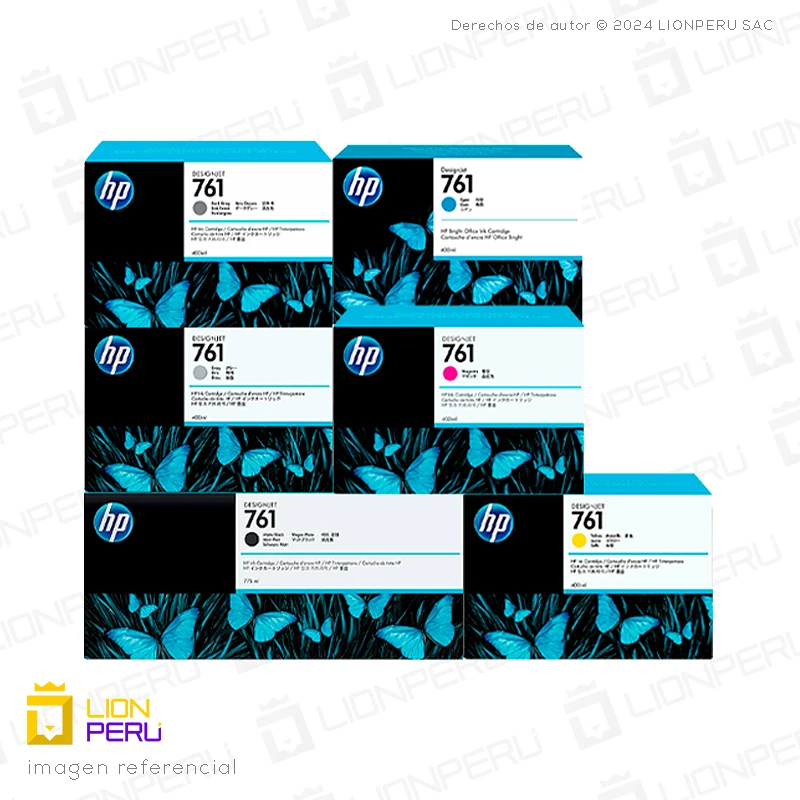Tinta HP 761 Cartuchos Originales Pack 400ml y 775ml