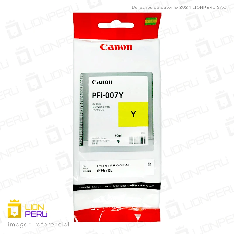 Canon PFI-007Y Cartucho Amarillo Original