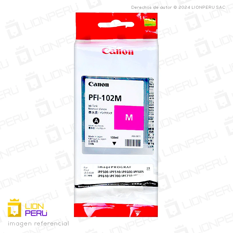 Canon PFI-102M Cartucho de Tinta Magenta Original