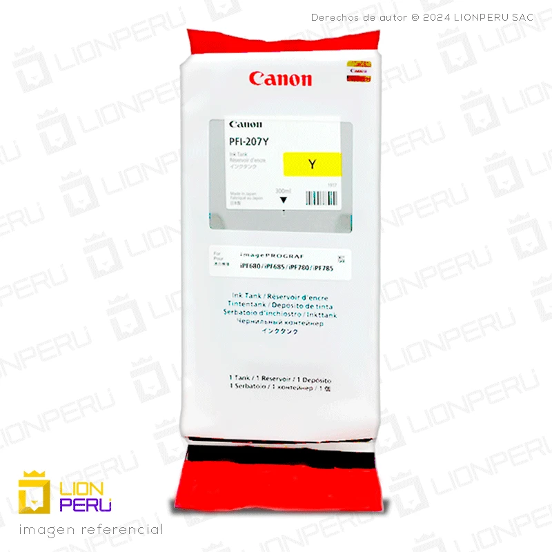 Tinta Canon PFI-207Y Cartucho Amarillo Original