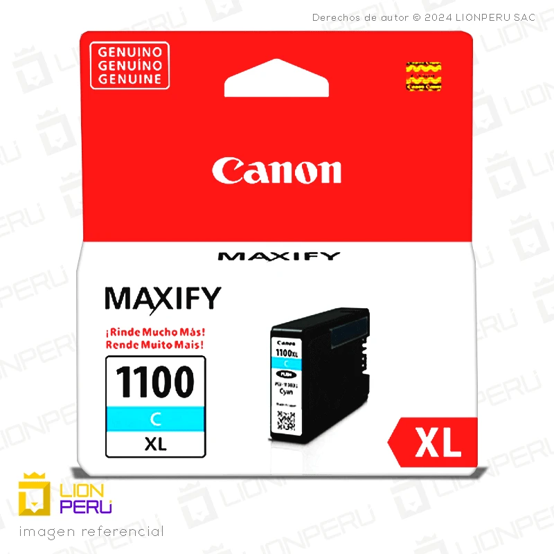 Tinta Canon PGI-1100XL Cartucho Original Cyan