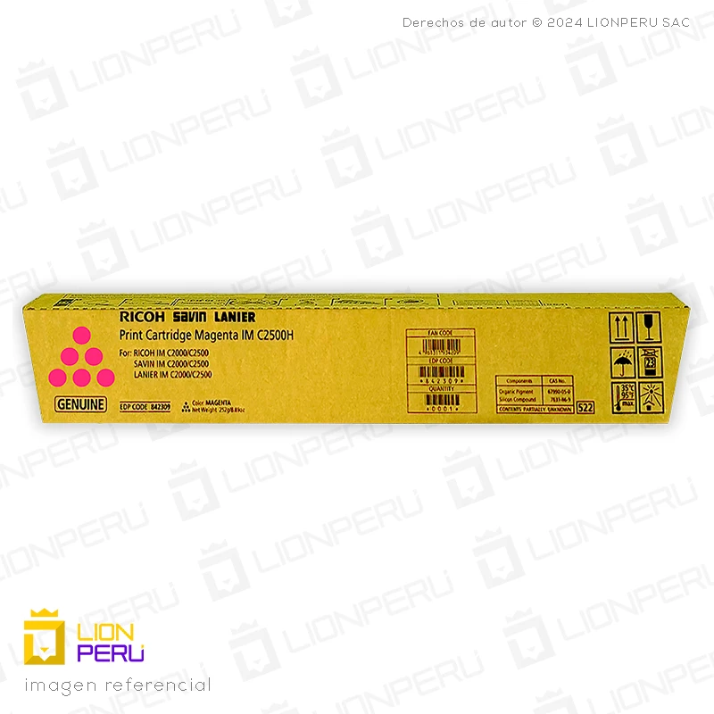 Toner Ricoh 842309, 842444, IM C2500 Cartucho Original Magenta