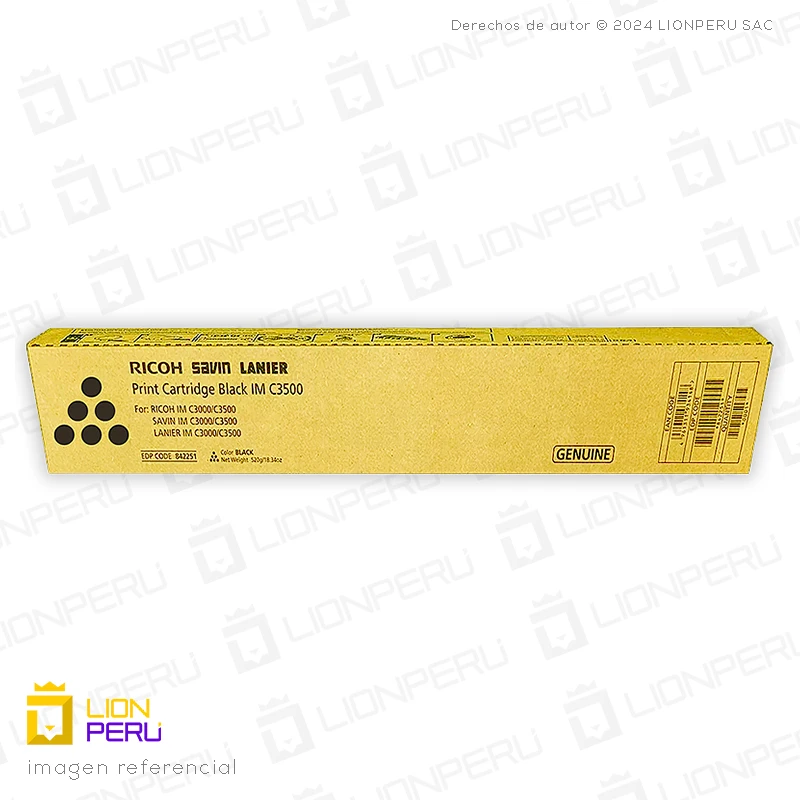 Toner Ricoh 842251, 842434, IM C3500 Cartucho Original Black