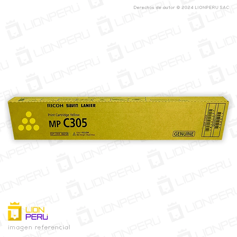 Toner Ricoh 842120, MP C305 Cartucho Original Yellow