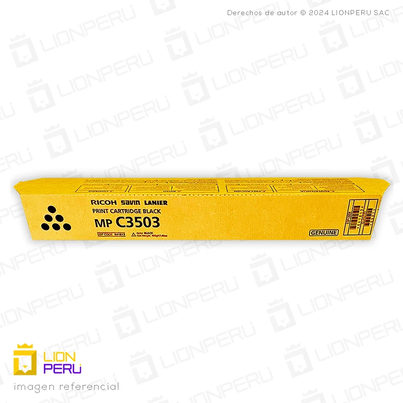 Toner Ricoh 841813, MP C3503 Cartucho Original Black