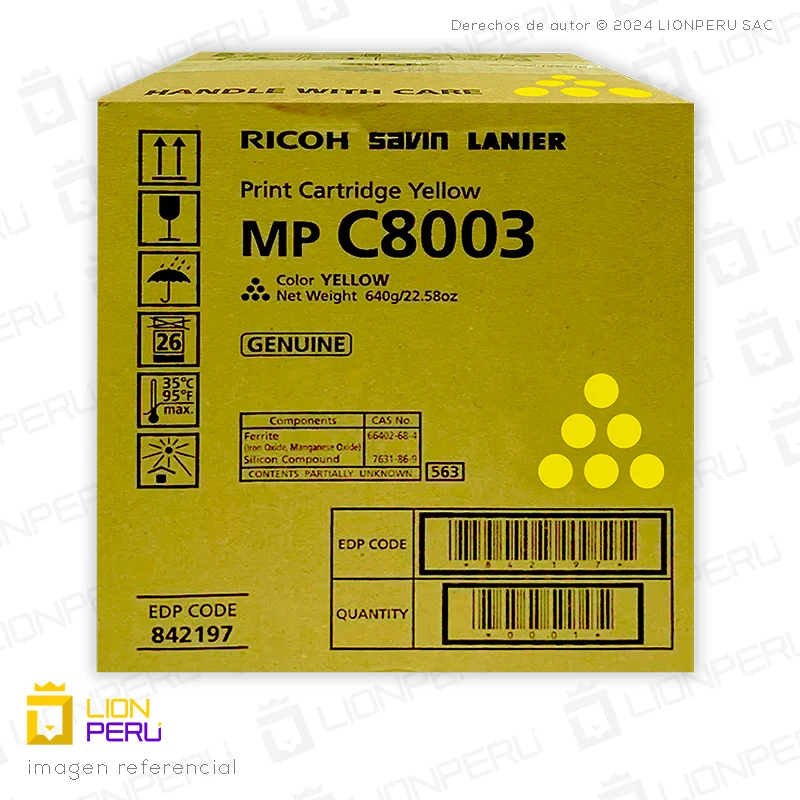 Toner Ricoh MP C8003 Yellow Cartucho 842197 Original