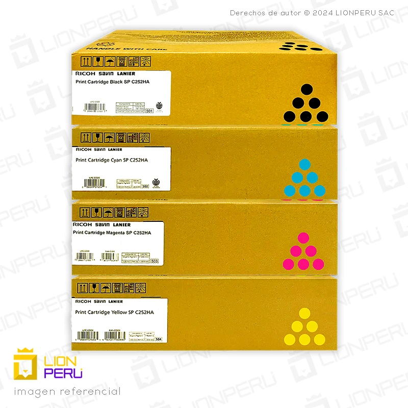 Toner Ricoh SP C252HA, Cartucho Original Pack Completo