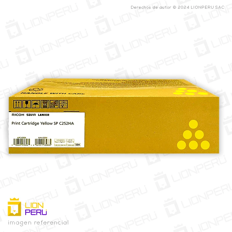 Toner Ricoh 407656, SP C252HA Cartucho Original Yellow