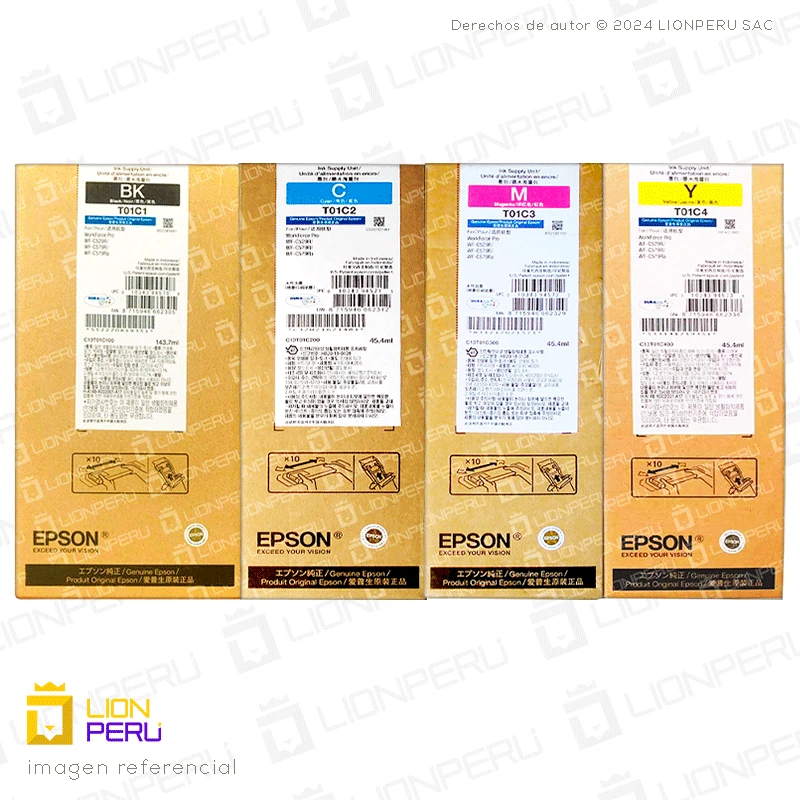 Tinta Epson T01C, 01C Bolsa Original Pack Completo