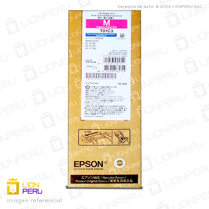 Tinta Epson T01C300, T01C3 Bolsa Original Magenta