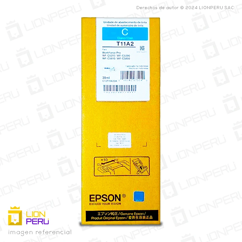 Tinta Epson T11A220, T11A2 Bolsa Original Cyan