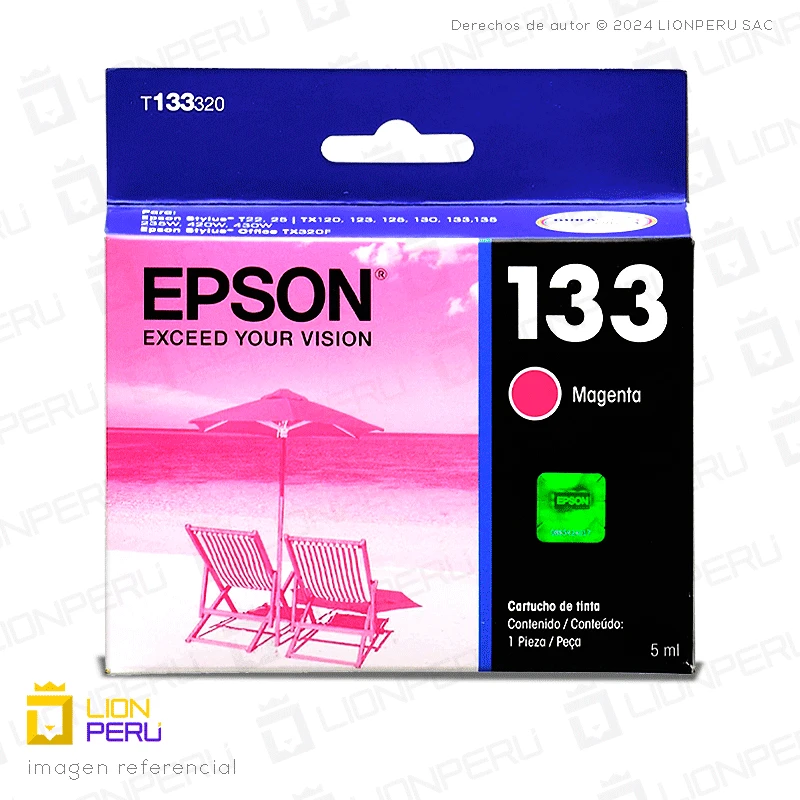 Tinta Epson T133320, T1333 Cartucho Original Magenta