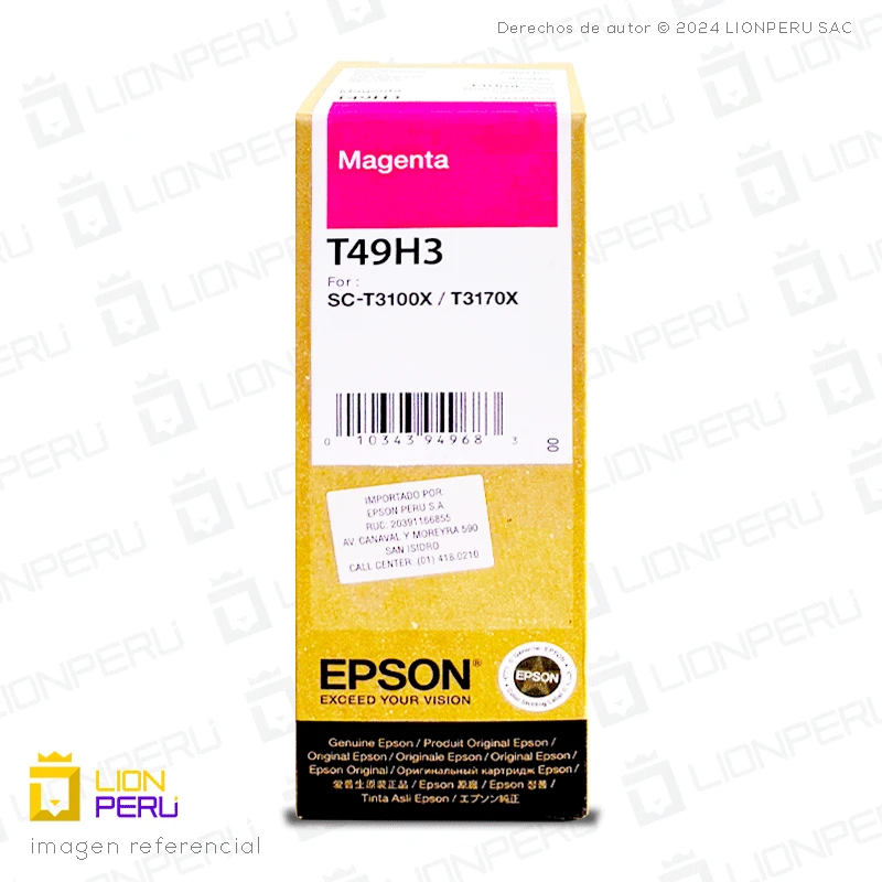 Tinta Epson T49H300, T49H3 Botella Original Magenta