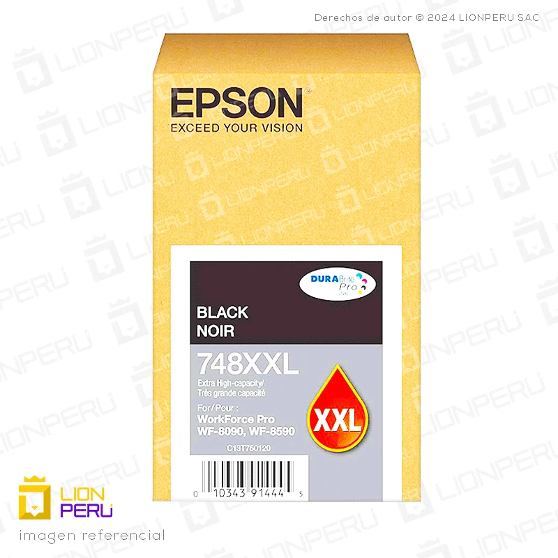 Tinta Epson T748XXL120, T748XXL1 Cartucho Original Negro