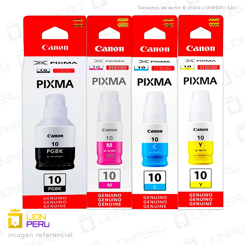 Tinta Canon 10 Botella Original Pack Completo