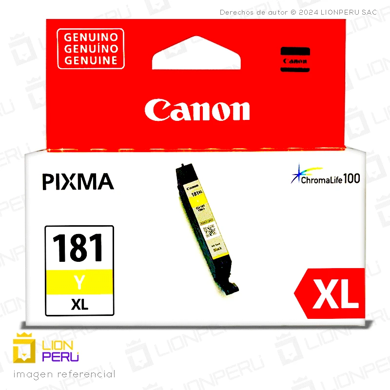 Tinta Canon CLI-181XL Cartucho Original Amarillo